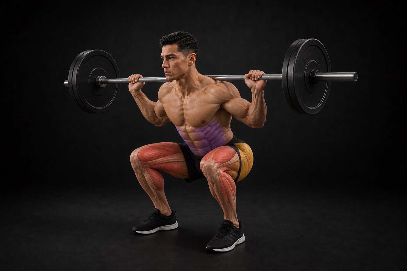 Barbell Back Squat exercise render