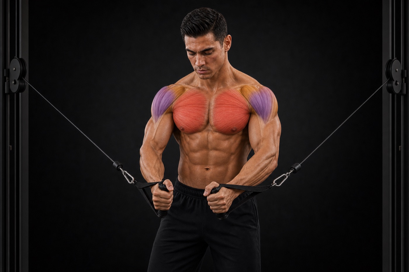 Cable Chest Fly exercise render