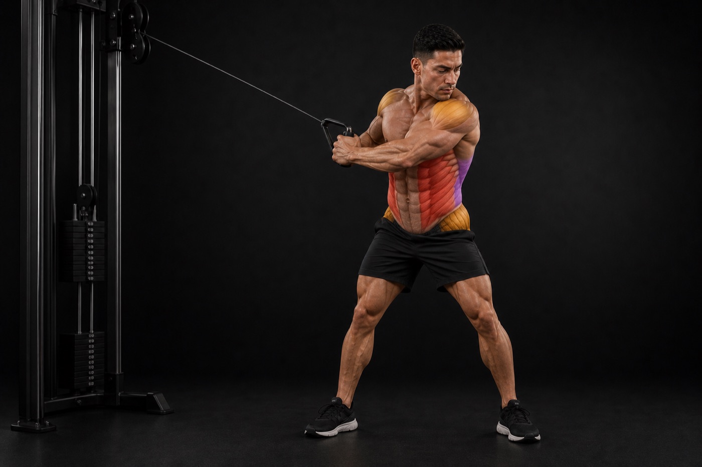 Cable Wood Chop exercise render