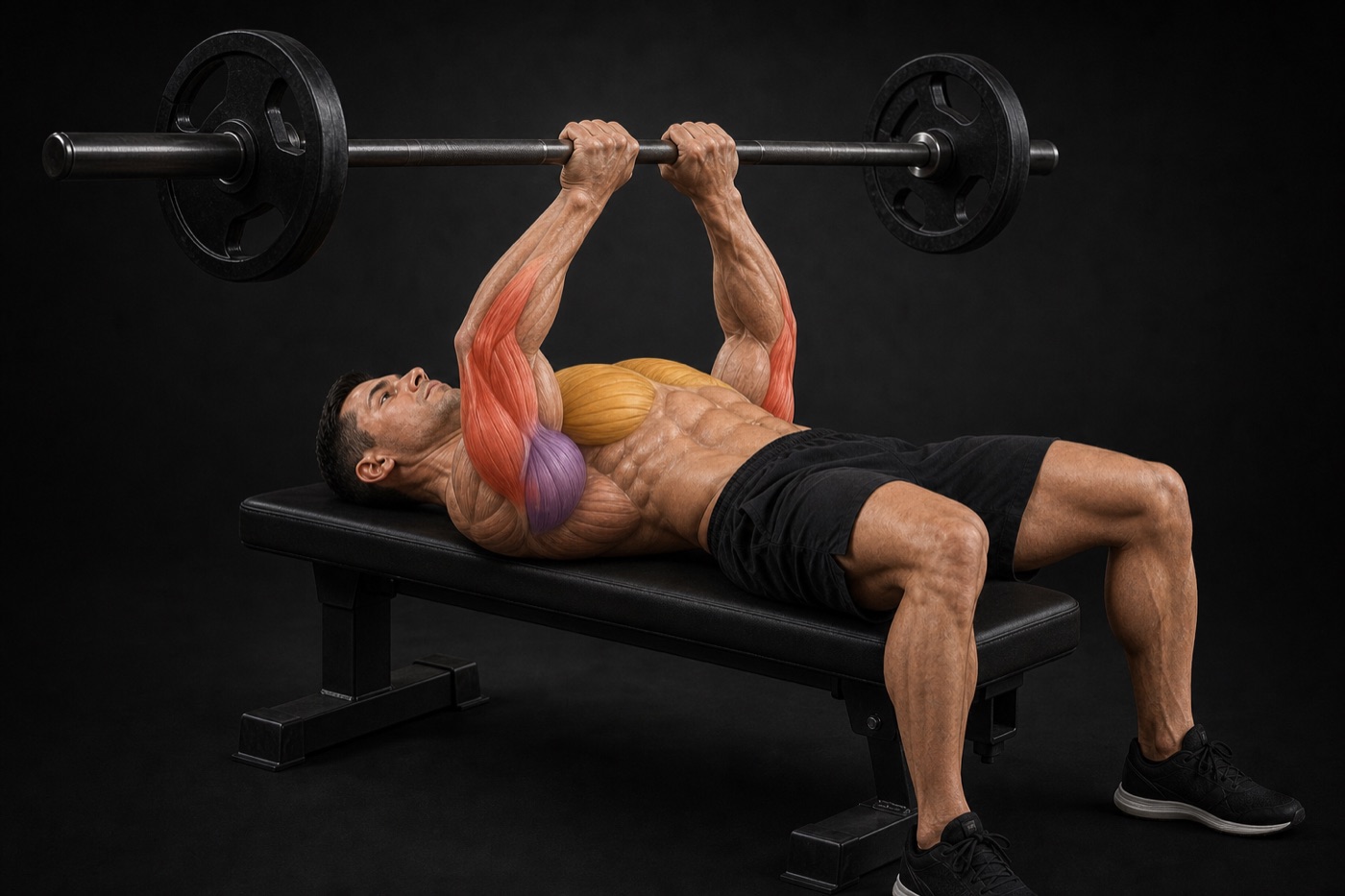 Close-Grip Bench Press exercise render