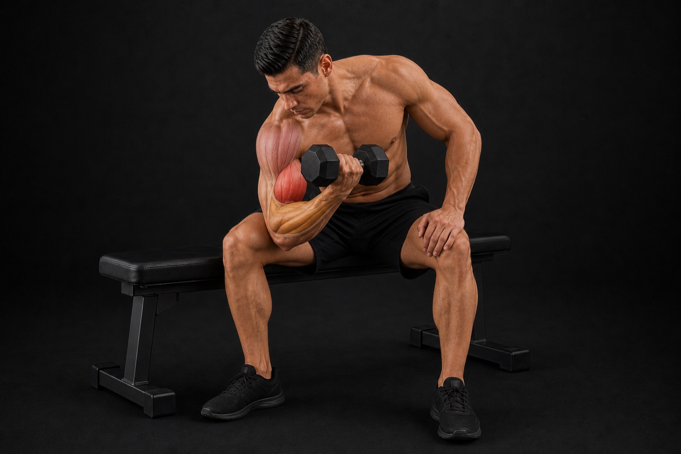 Concentration Curl exercise render