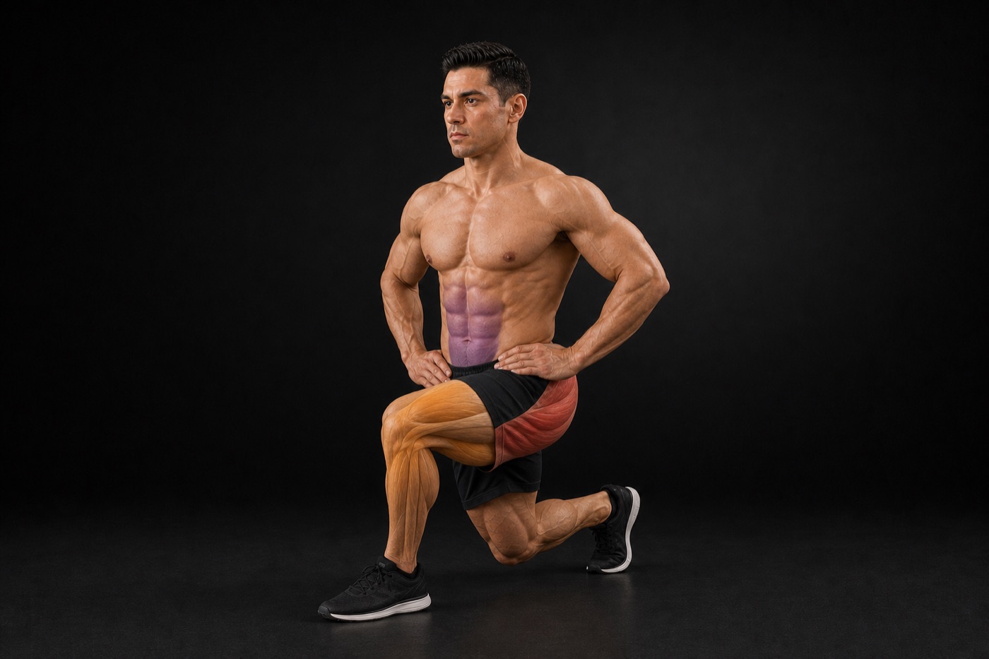 Curtsy Lunge exercise render