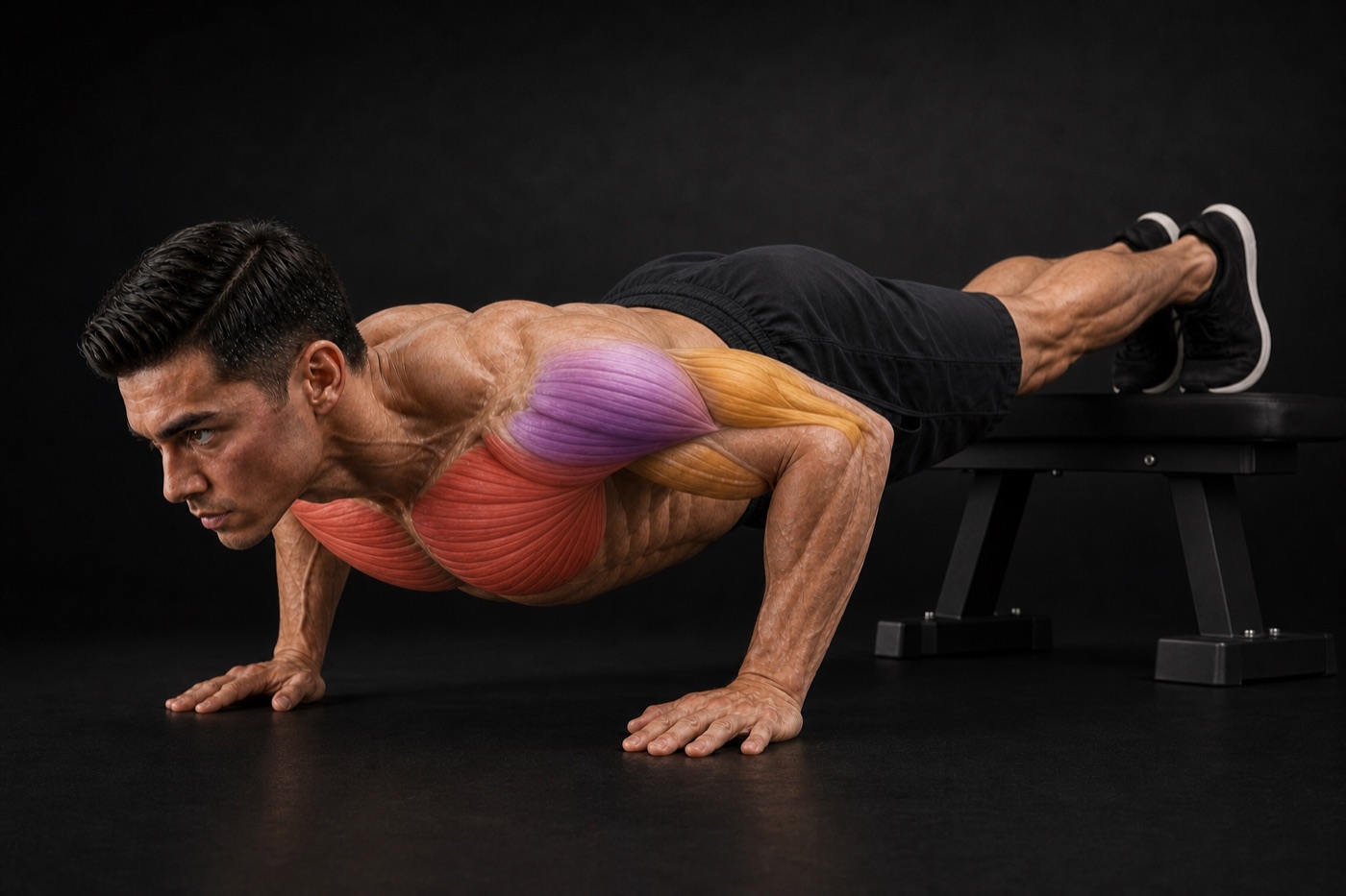 Decline Push-Up exercise render