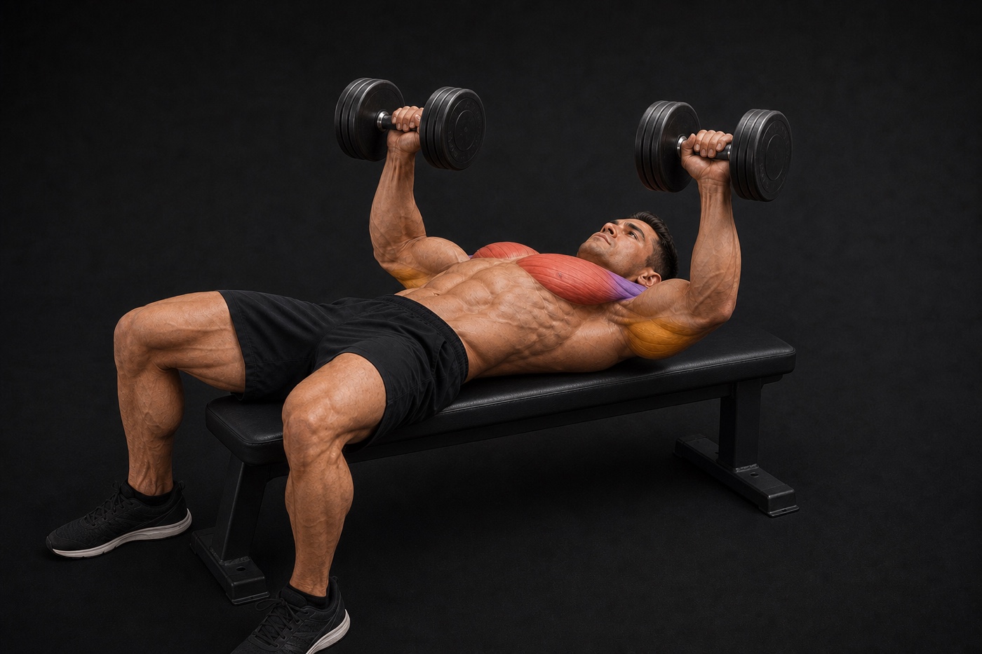 Dumbbell Bench Press exercise render
