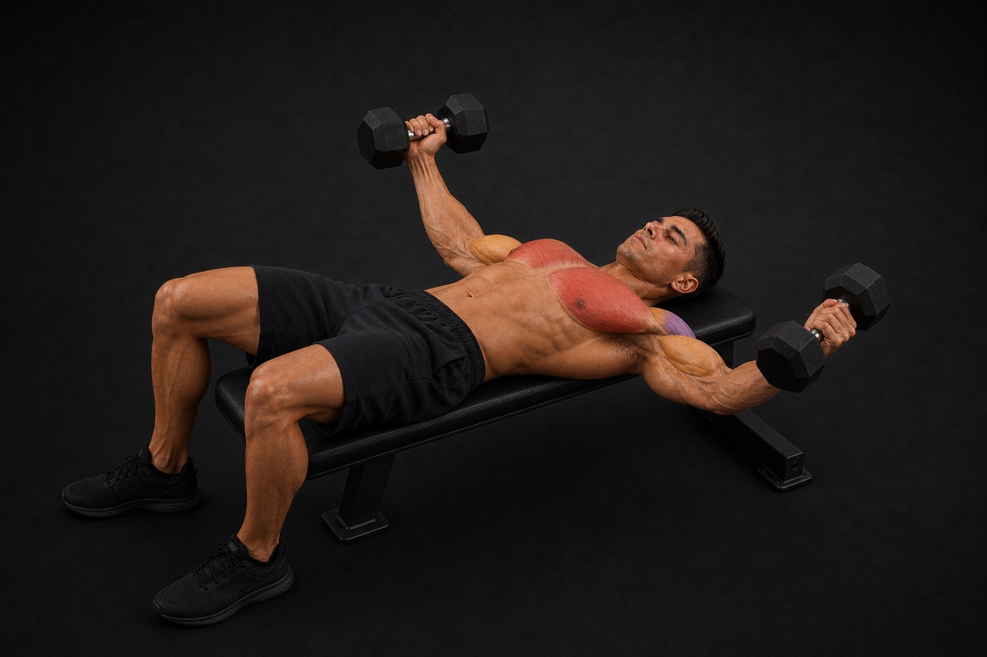 Dumbbell Fly exercise render