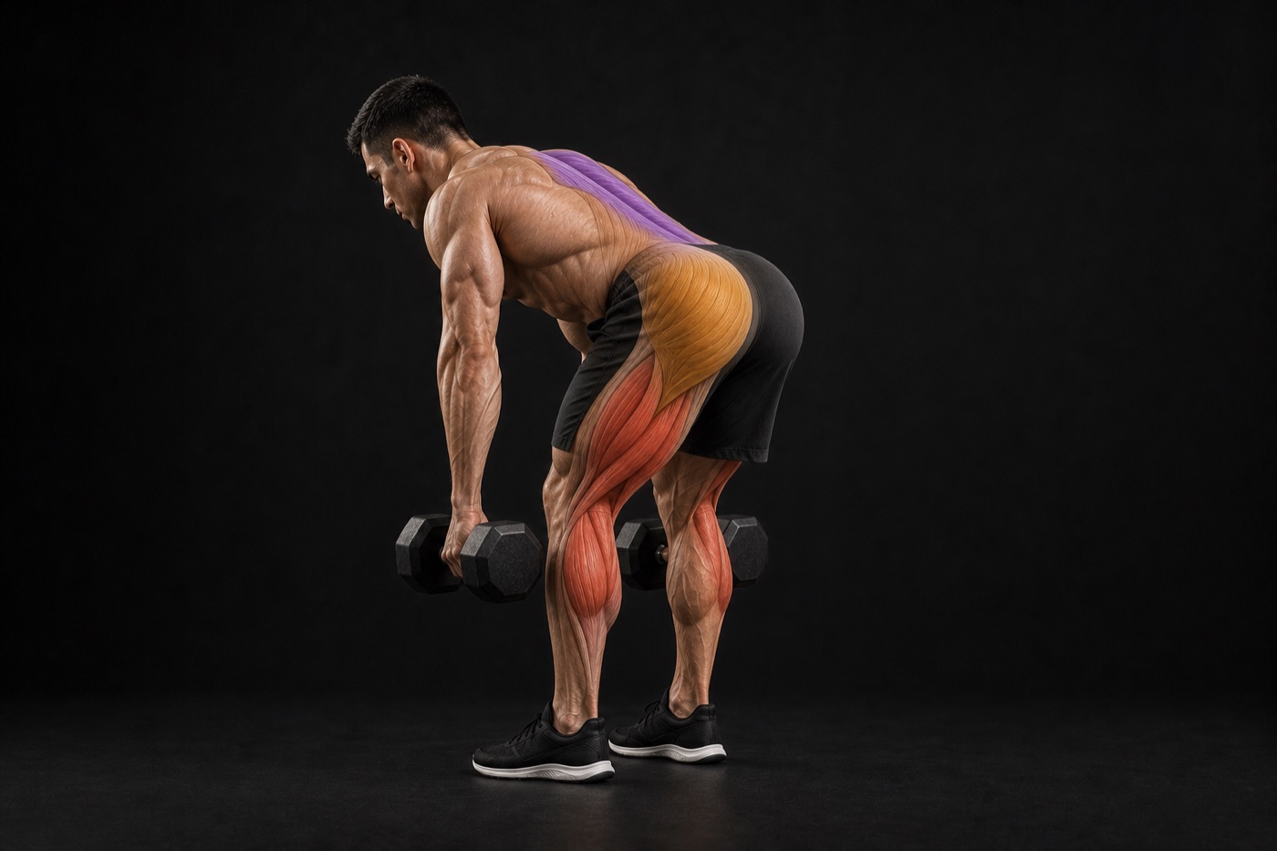 Dumbbell Romanian Deadlift exercise render