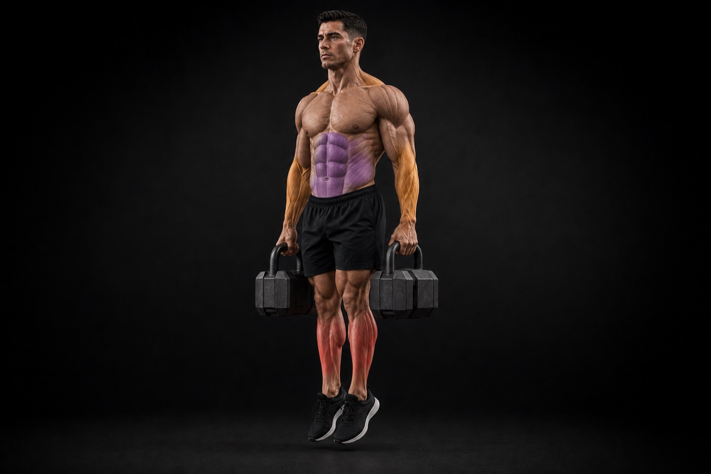 Farmer Carry on Toes exercise render