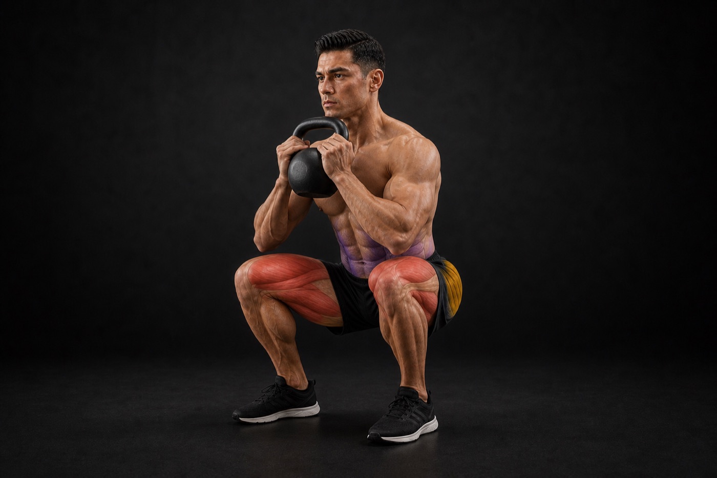Goblet Squat exercise render