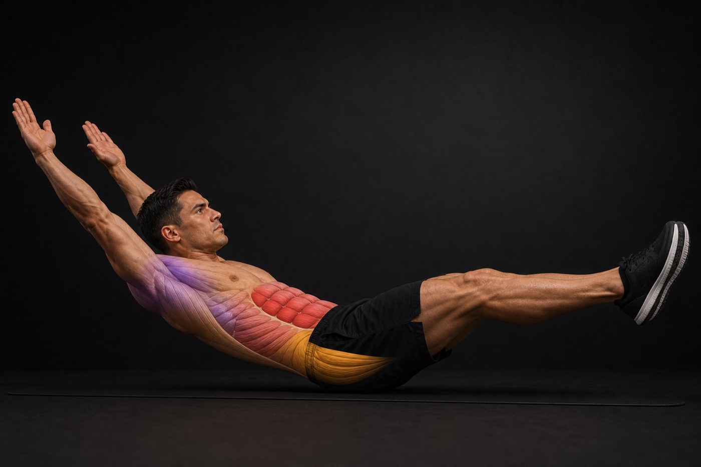 Hollow Body Hold exercise render