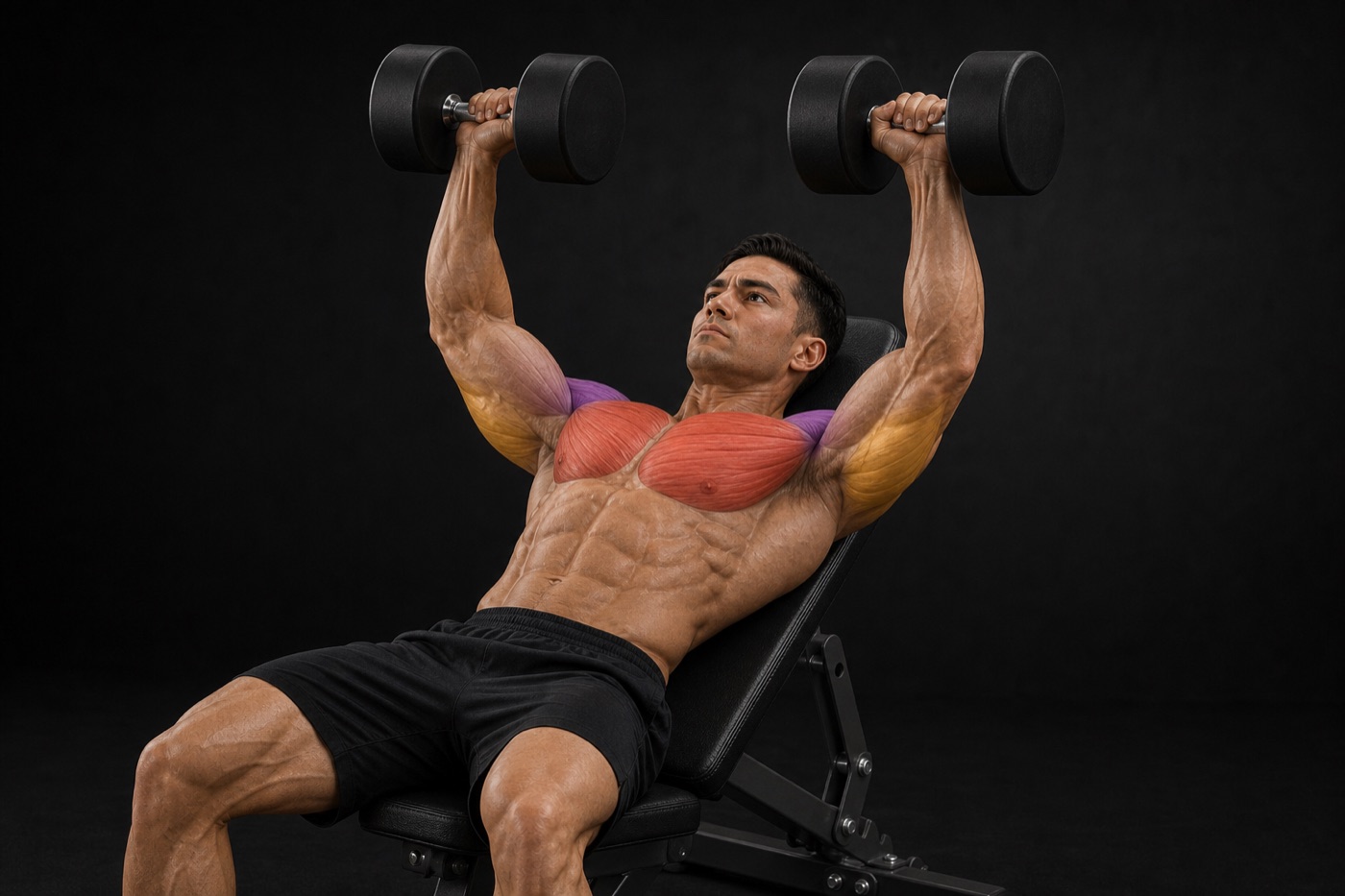 Incline Dumbbell Press exercise render