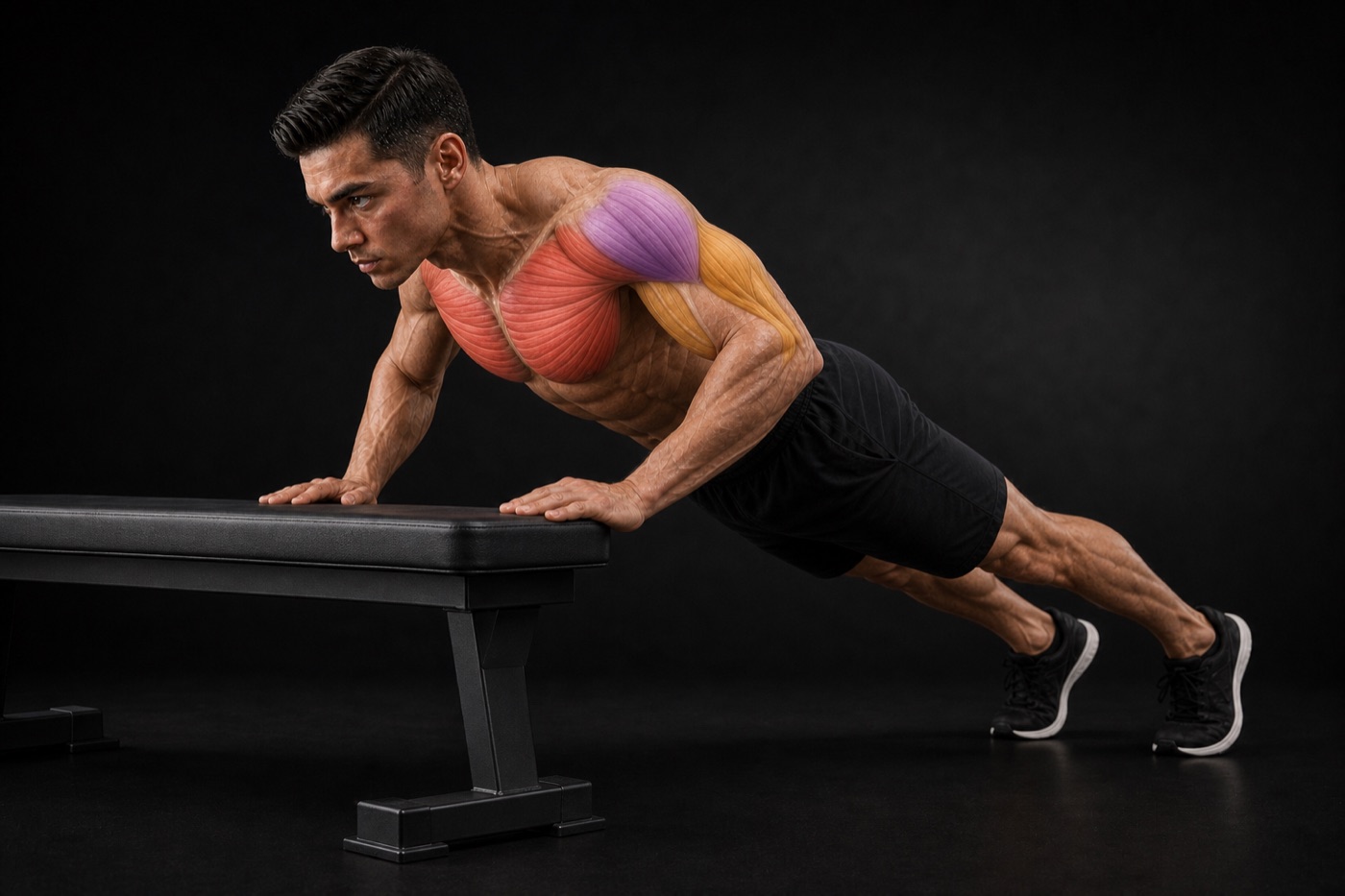 Incline Push-Up exercise render