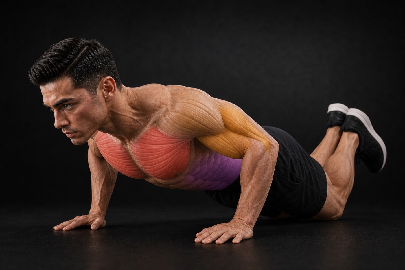 Knee Push-Up exercise render