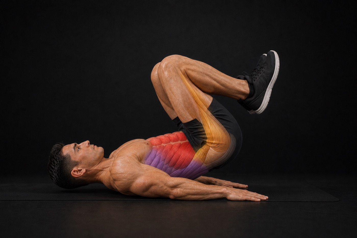 Reverse Crunch exercise render