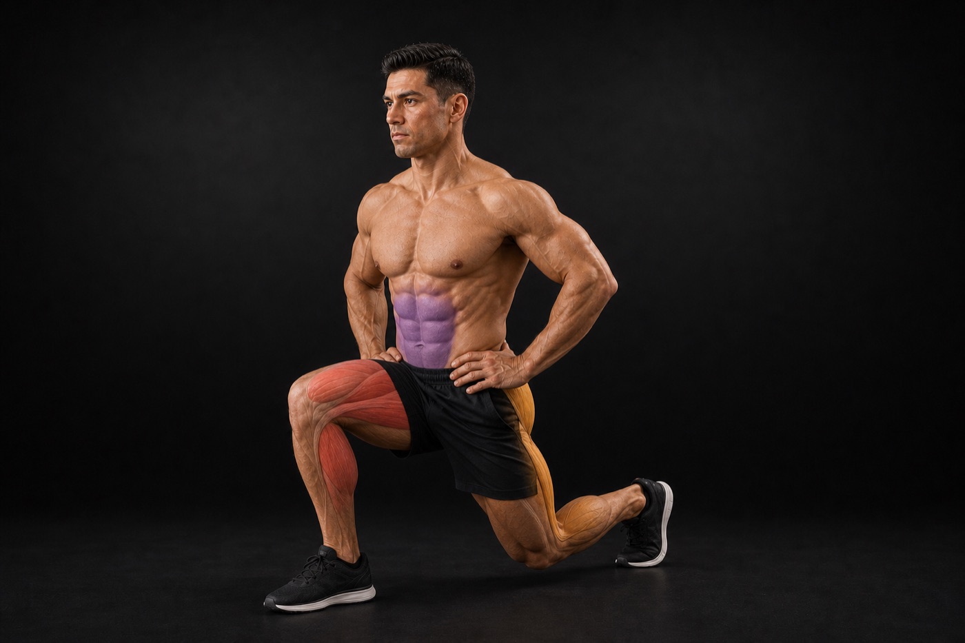 Reverse Lunge exercise render