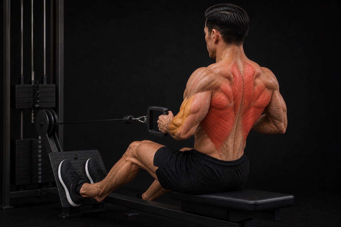 Seated Cable Row exercise render