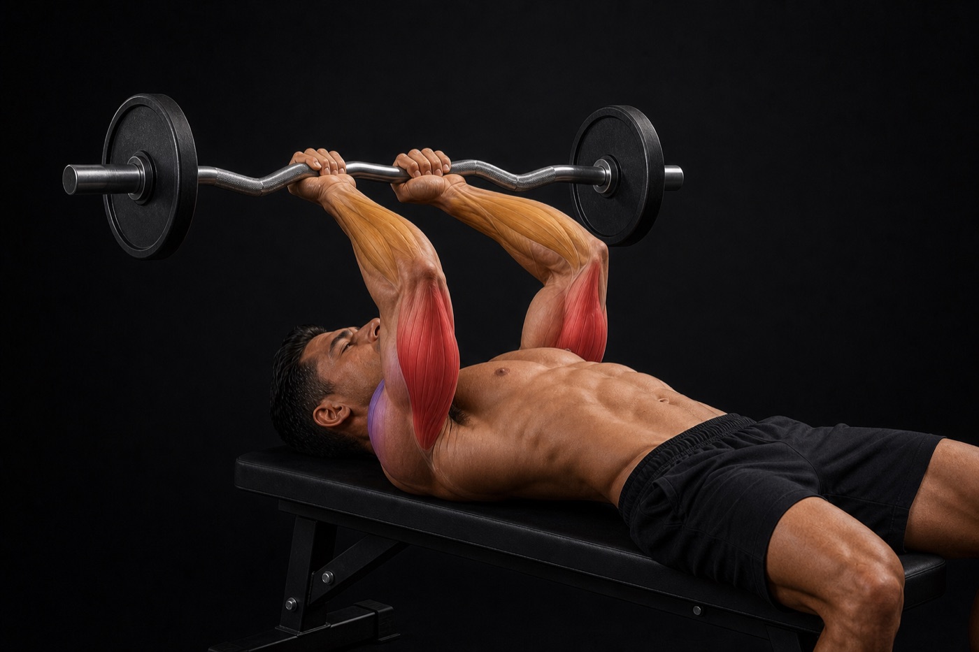 Skull Crusher exercise render