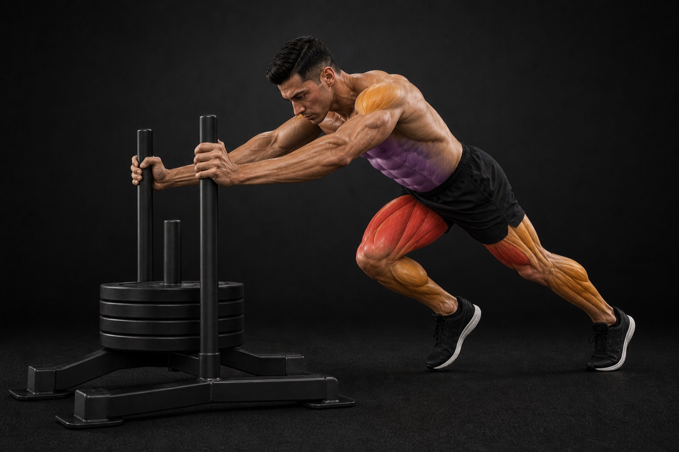 Sled Push exercise render