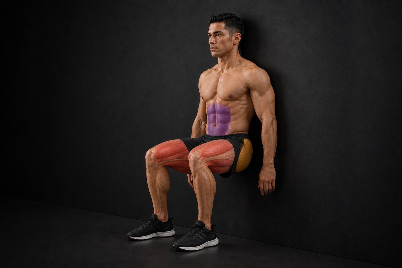 Wall Sit exercise render